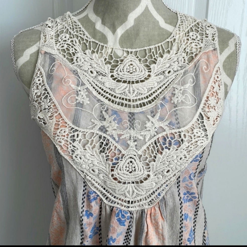 Boho Anthropology Blu Pepper Sleeveless Top Small